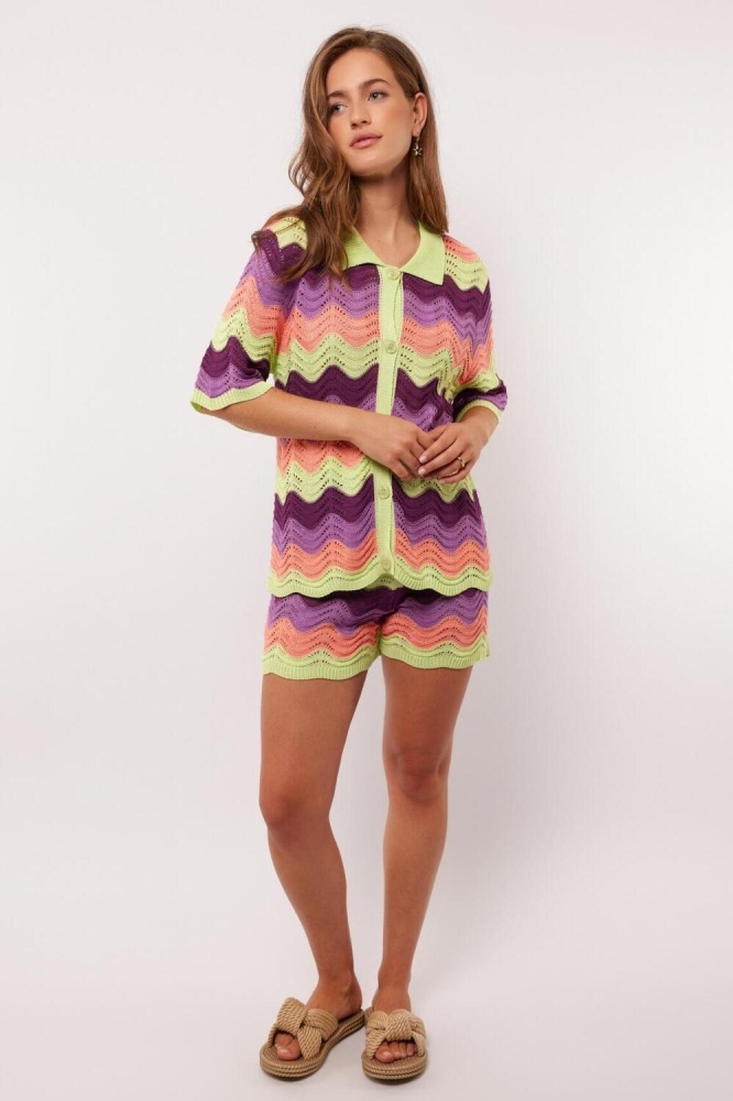 RIHANNA SHORTS 25ZFLF03 231812 FLOWER PEACH/DEEP PURPLE